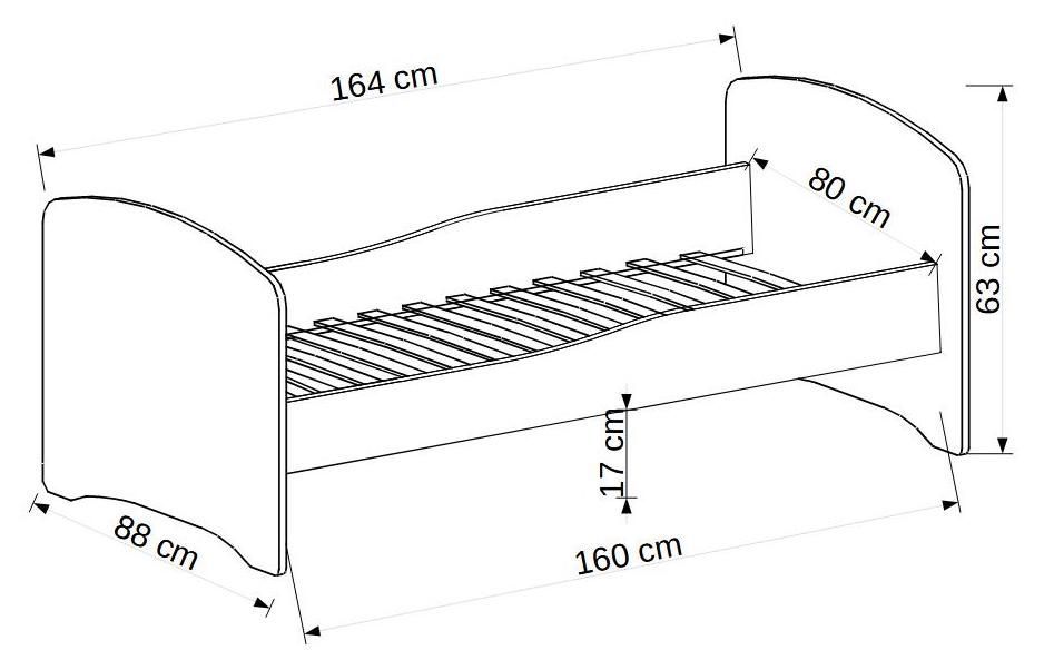 Lit enfant bois blanc imprimé petit chien 70x140 ou 80x160 cm - Sommier et matelas inclus - Ondula - Photo n°8