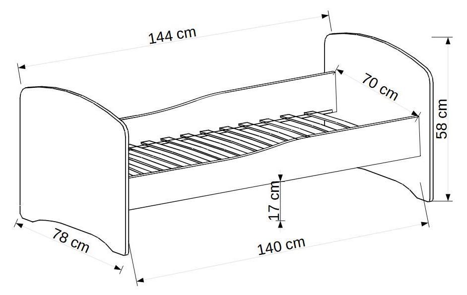 Lit enfant bois blanc imprimé petit chien 70x140 ou 80x160 cm - Sommier et matelas inclus - Ondula - Photo n°7