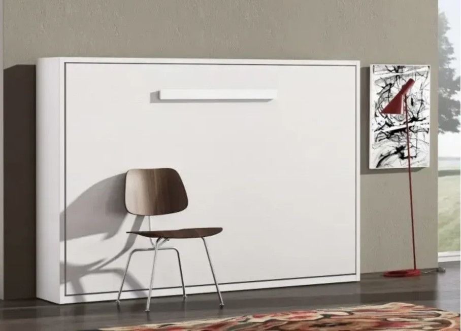Lit escamotable horizontal 80x190cm - P45cm - étagères intérieures Optima - Photo n°3