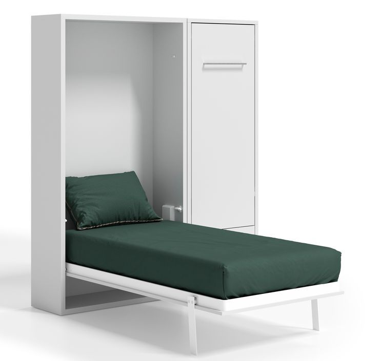 Lit escamotable vertical 120x190 cm avec armoire et bureau Kampo - Photo n°2