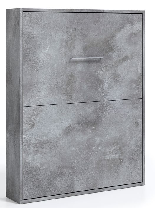 Lit escamotable vertical 140x190 cm gris ciment Banila - Photo n°1