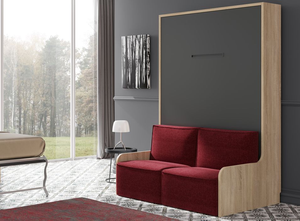 Lit escamotable vertical 160x200 banquette Kozza - Photo n°1