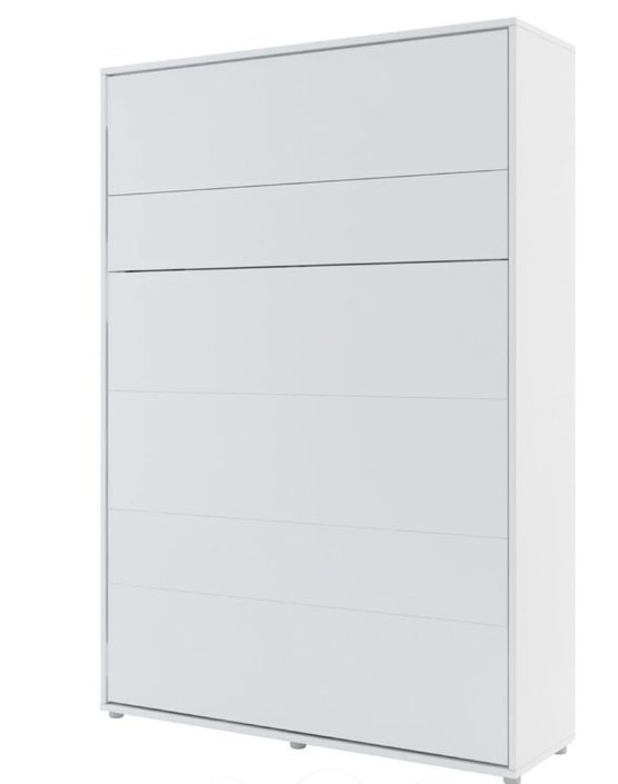 Lit escamotable vertical avec étagères blanc mat Noby 140x200 cm - Photo n°2