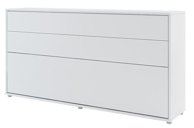 Lit escamotable horizontal avec étagères blanc mat Noby 90x200 cm - Photo n°2