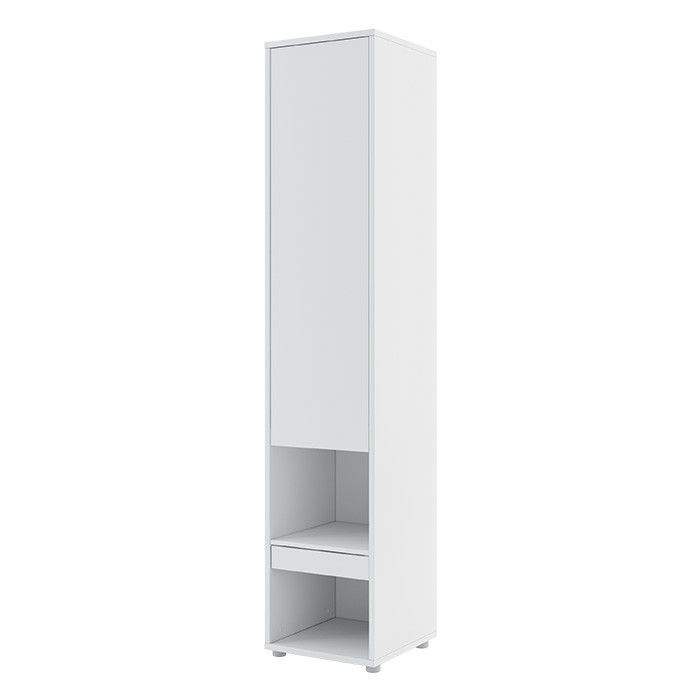 Lit escamotable vertical blanc mat avec 2 armoires de rangement Noby - Photo n°8