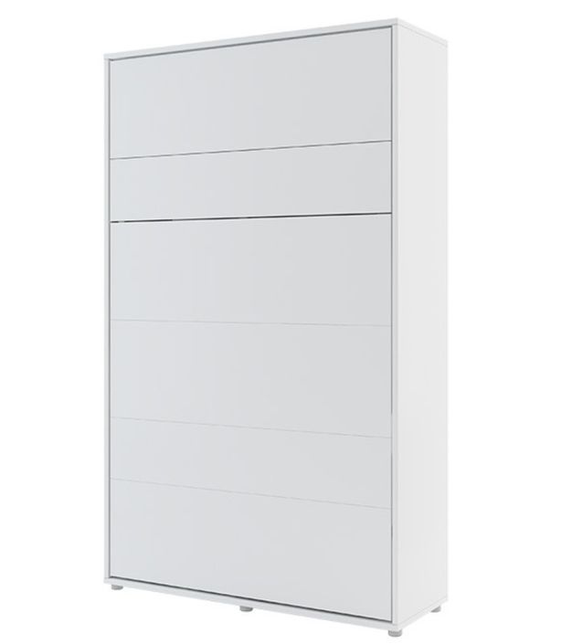 Lit escamotable vertical blanc mat avec 2 armoires de rangement Noby - Photo n°14