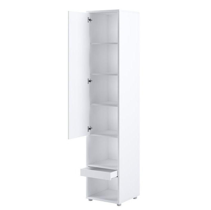 Lit escamotable vertical blanc mat avec 2 armoires de rangement Noby - Photo n°9