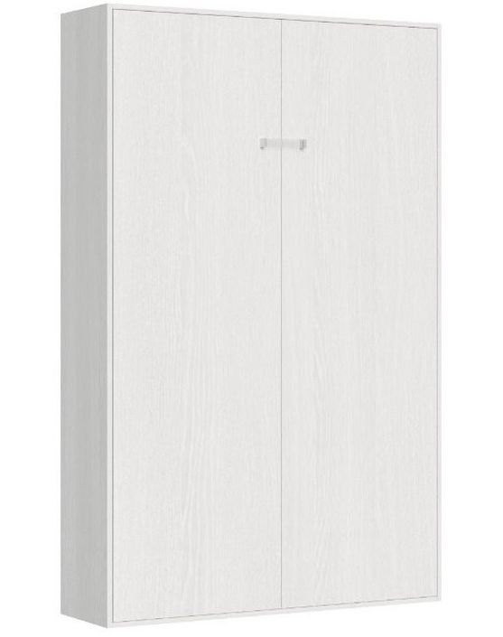 Lit escamotable vertical bois frêne blanc kanto 120x190 cm - Photo n°1