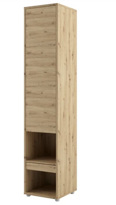 Lit escamotable vertical chêne artisan avec 2 armoires de rangement Noby - Photo n°9
