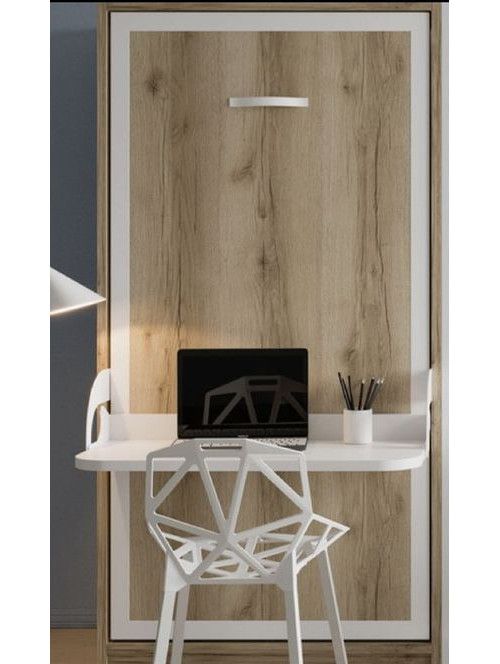 Lit escamotable verticale 140x190 avec bureau Studante - Photo n°12