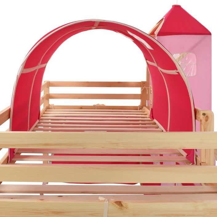Lit mezzanine d'enfants avec toboggan et échelle Pin 208x230 cm - Photo n°4