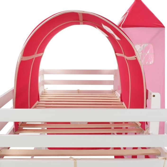 Lit mezzanine d'enfants avec toboggan et échelle Pin 208x230 cm 2 - Photo n°4