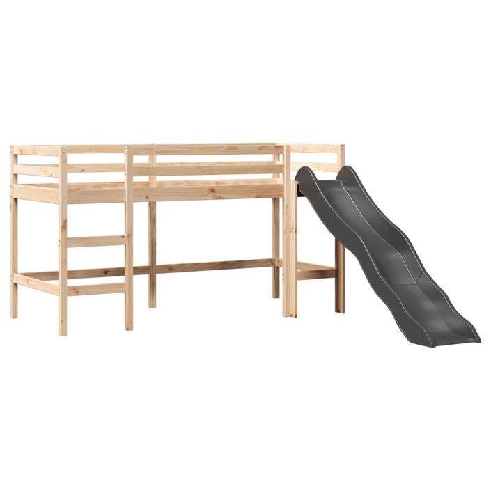 Lit mezzanine enfants avec tour bleu 90x190 cm bois pin massif - Photo n°7