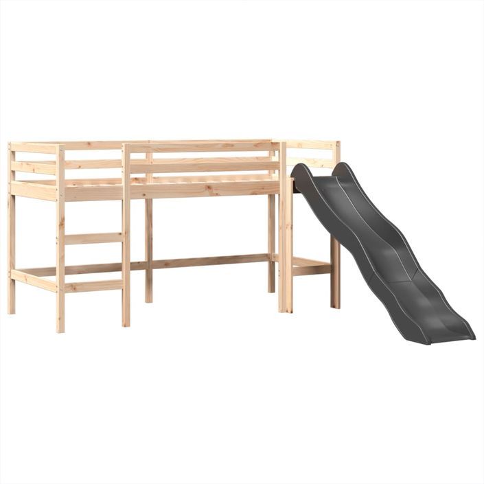 Lit mezzanine enfants avec tour bleu 90x190 cm bois pin massif - Photo n°7