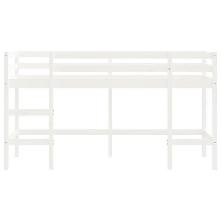 Lit mezzanine enfants échelle blanc 80x200 cm bois pin massif - Photo n°5