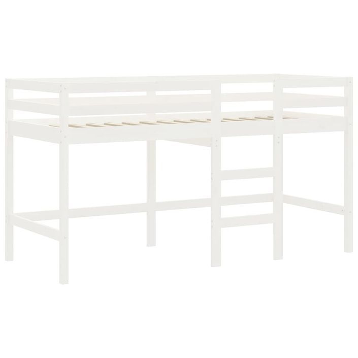 Lit mezzanine enfants échelle blanc 80x200 cm bois pin massif - Photo n°4