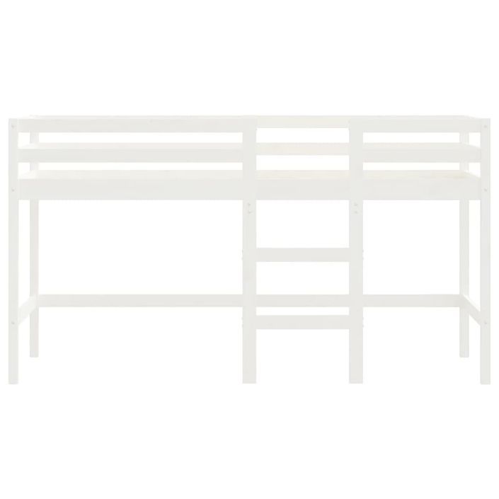 Lit mezzanine enfants échelle blanc 80x200 cm bois pin massif - Photo n°5