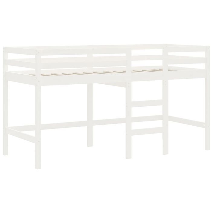 Lit mezzanine enfants échelle blanc 90x190 cm bois pin massif - Photo n°4