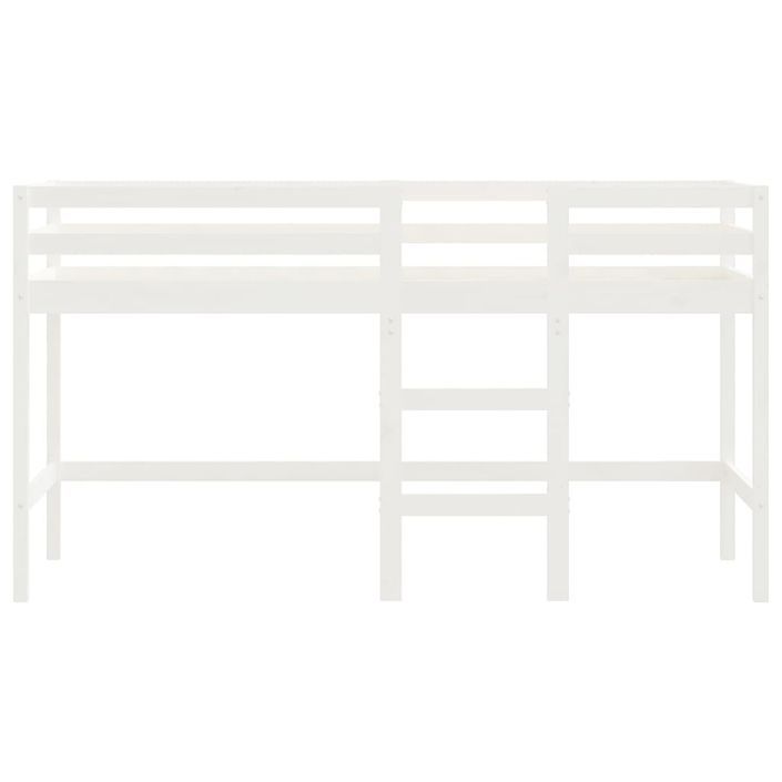 Lit mezzanine enfants échelle blanc 90x190 cm bois pin massif - Photo n°5