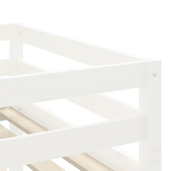 Lit mezzanine enfants échelle blanc 90x190 cm bois pin massif - Photo n°9