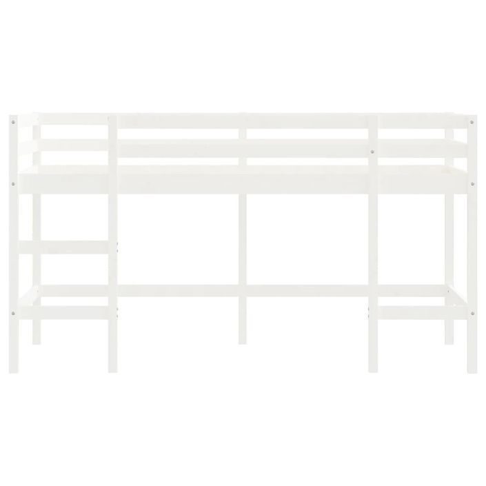 Lit mezzanine enfants échelle blanc 90x200 cm bois pin massif - Photo n°5