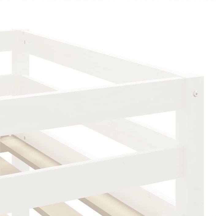 Lit mezzanine enfants et rideaux rose 90x190cm bois pin massif - Photo n°11