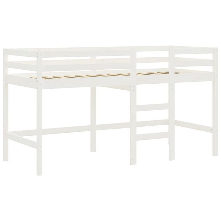 Lit mezzanine enfants et rideaux rose 90x190cm bois pin massif - Photo n°9