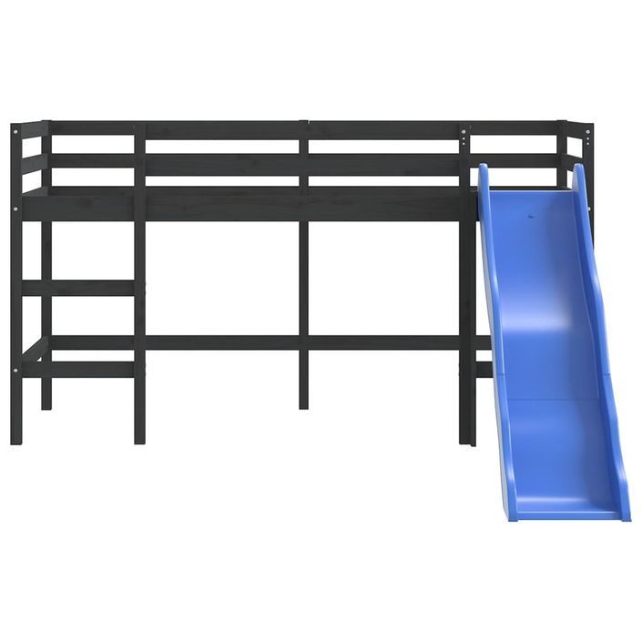 Lit mezzanine enfants toboggan 80x200 cm bois pin massif - Photo n°5