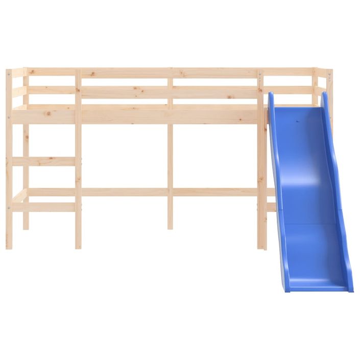 Lit mezzanine enfants toboggan 80x200 cm bois pin massif - Photo n°5