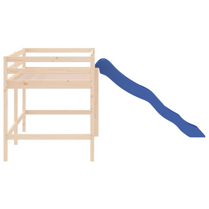 Lit mezzanine enfants toboggan 80x200 cm bois pin massif - Photo n°6