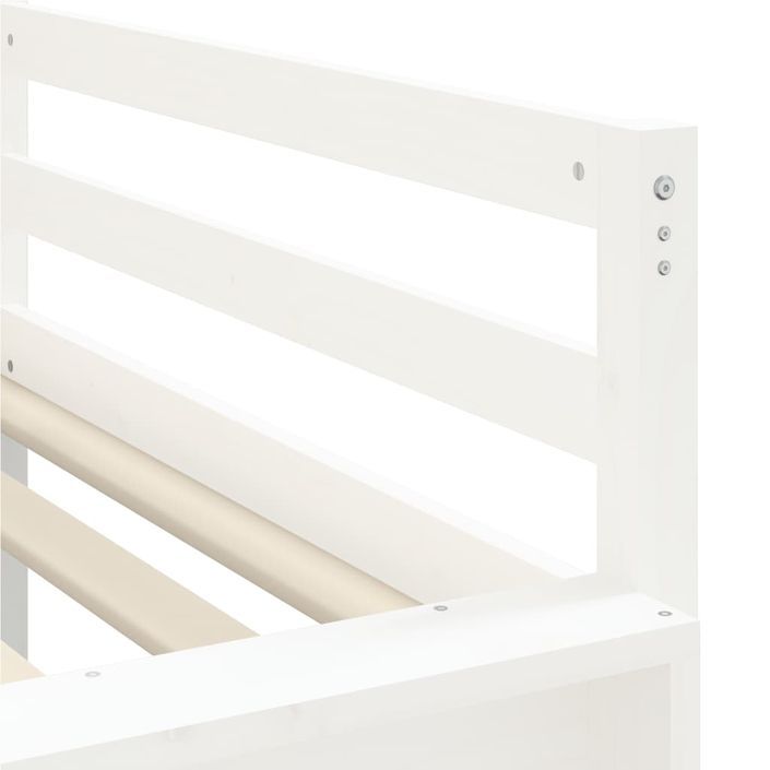 Lit mezzanine enfants toboggan blanc 80x200 cm bois pin massif - Photo n°9