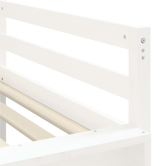 Lit mezzanine enfants toboggan blanc 90x200 cm bois pin massif - Photo n°9