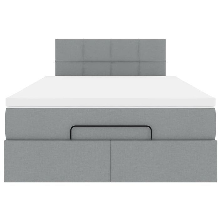 Lit ottoman avec matelas gris clair 120x190 cm tissu - Photo n°6