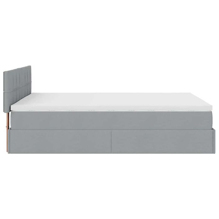 Lit ottoman avec matelas gris clair 140x190 cm tissu - Photo n°9