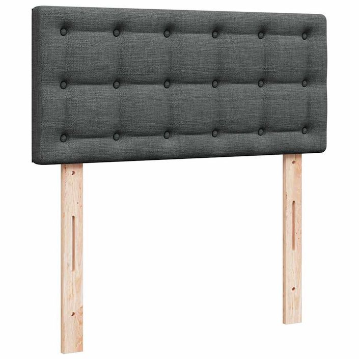 Lit ottoman avec matelas gris foncé 90x200 cm tissu - Photo n°8