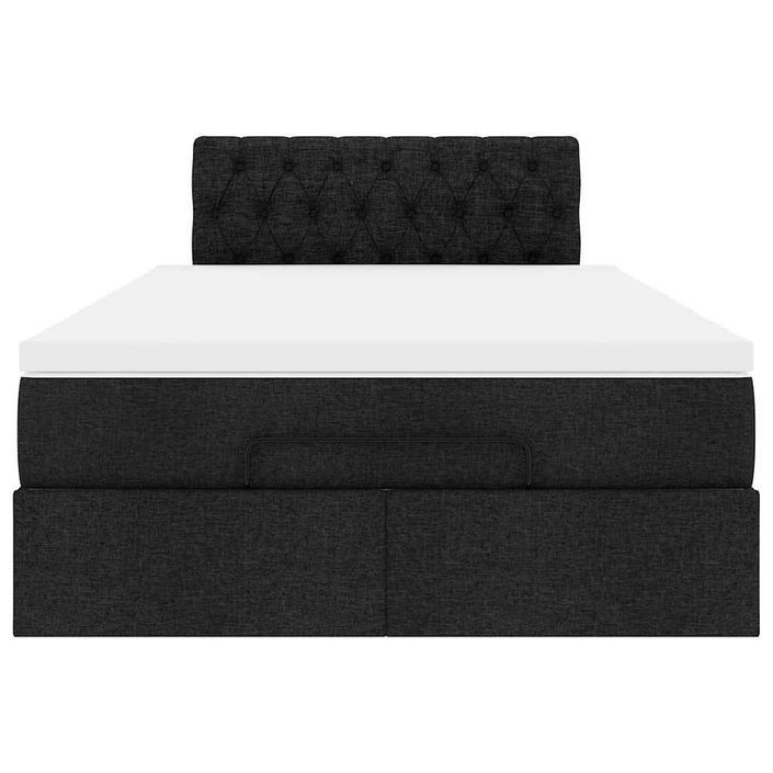 Lit ottoman avec matelas noir 120x190 cm tissu - Photo n°6