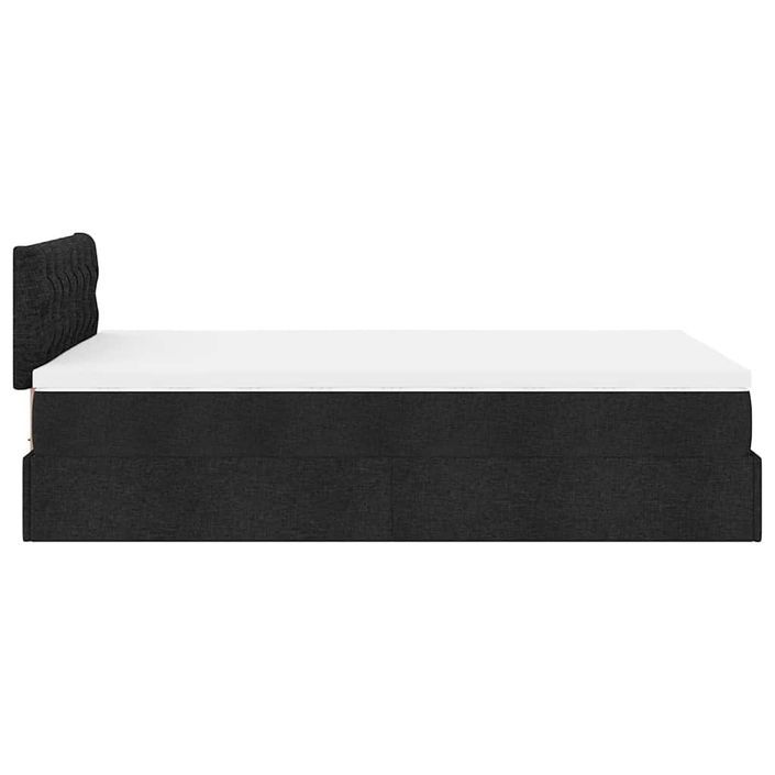 Lit ottoman avec matelas noir 120x190 cm tissu - Photo n°9