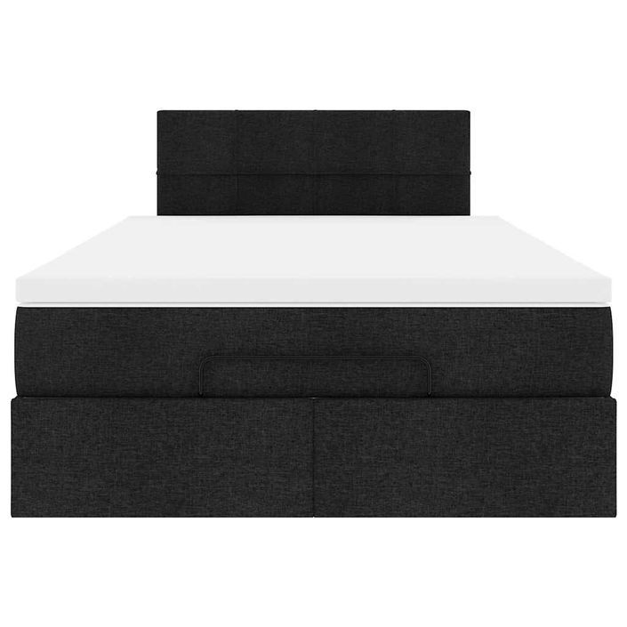 Lit ottoman avec matelas noir 120x200 cm tissu - Photo n°6