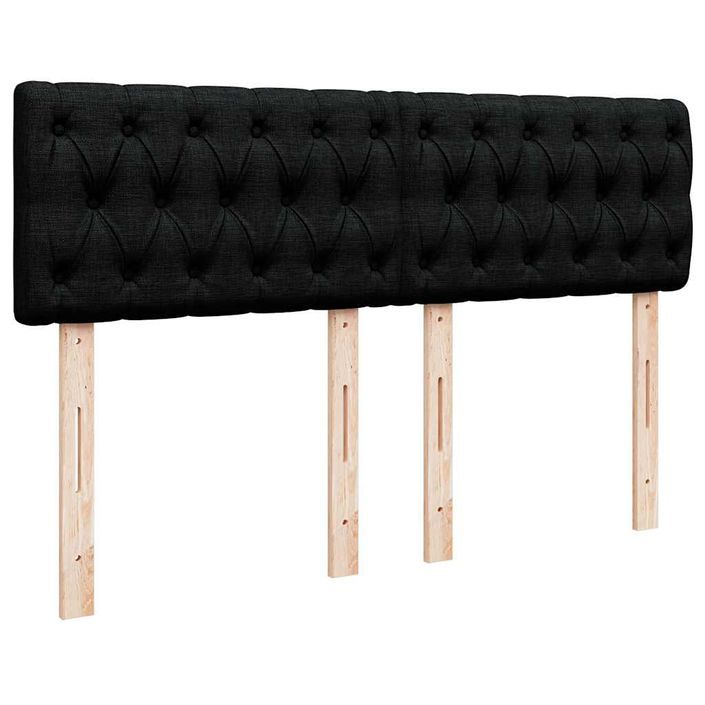 Lit ottoman avec matelas noir 140x190 cm tissu - Photo n°8