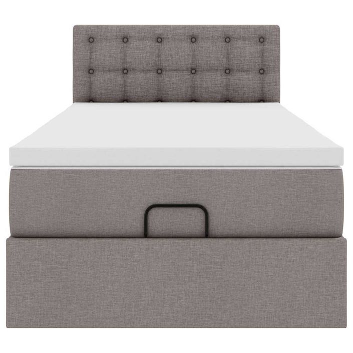 Lit ottoman avec matelas taupe 90x200 cm tissu - Photo n°6