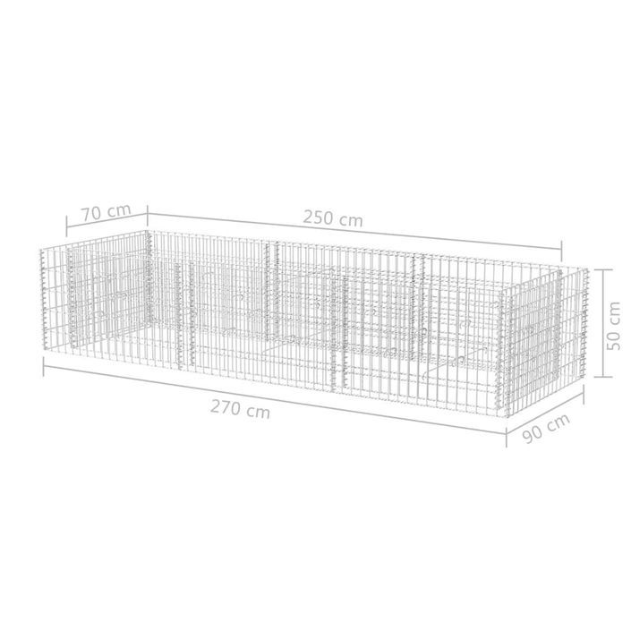 Jardinière à gabion Acier 270x90x50 cm - Photo n°6