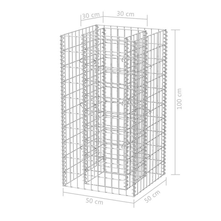 Jardinière à gabion Acier 50x50x100 cm - Photo n°6