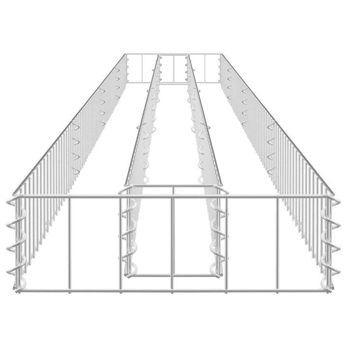 Lit surélevé à gabion Acier galvanisé 360x30x10 cm - Photo n°5