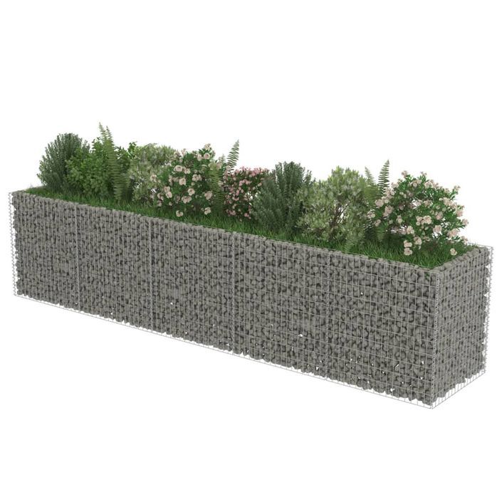 Jardinière à gabion Acier galvanisé 450x90x100 cm - Photo n°4