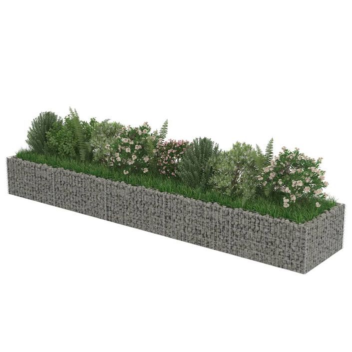 Jardinière à gabion Acier galvanisé 450x90x50 cm - Photo n°3