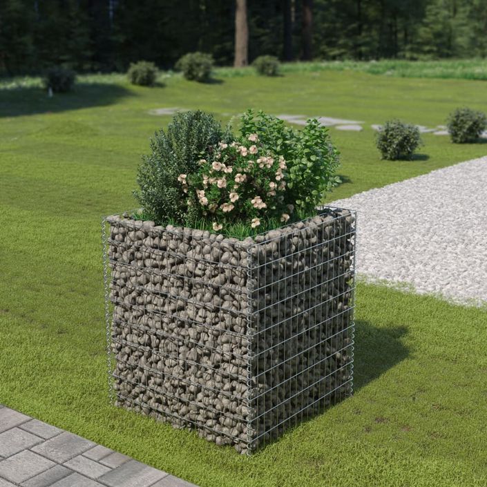 Jardinière à gabion Acier galvanisé 90x90x100 cm - Photo n°1