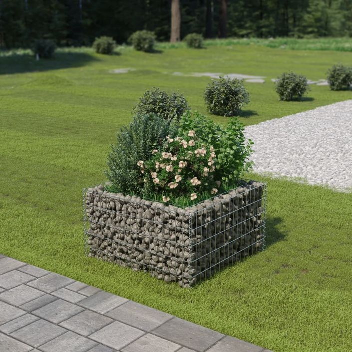 Jardinière à gabion Acier galvanisé 90x90x50 cm - Photo n°1