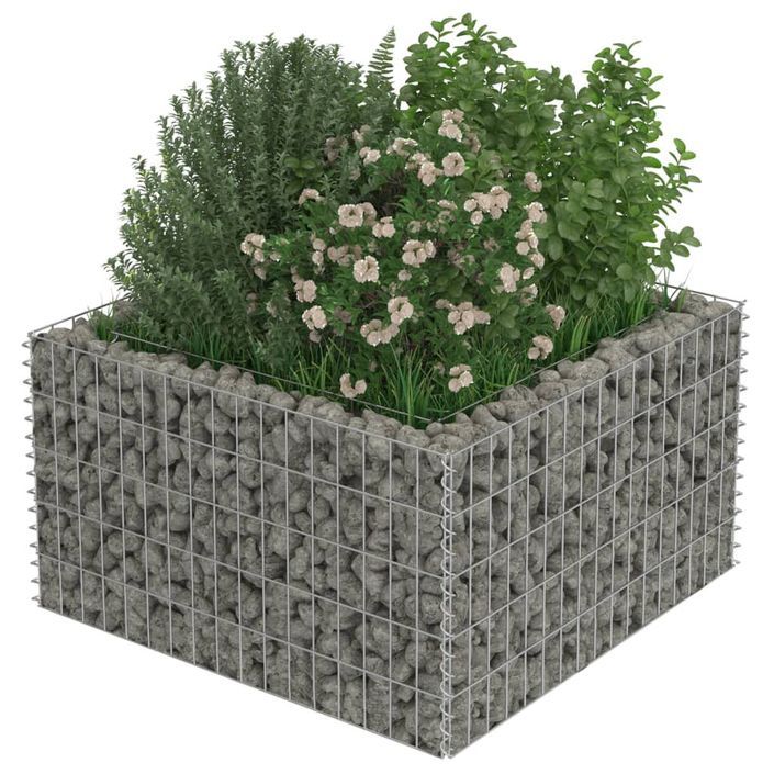 Jardinière à gabion Acier galvanisé 90x90x50 cm - Photo n°3