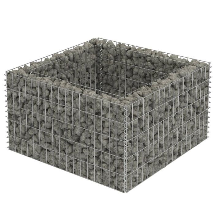 Jardinière à gabion Acier galvanisé 90x90x50 cm - Photo n°4