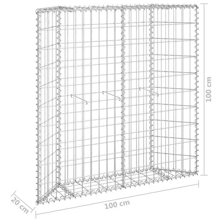 Jardinière à gabion en trapèze Acier galvanisé 100x20x100 cm - Photo n°7